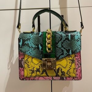 Aldo multicolored vegan snake cross bag